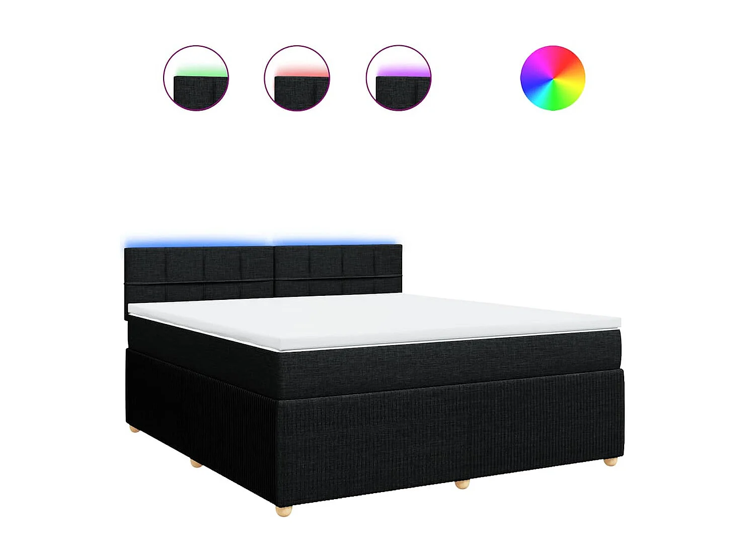 Boxspring met matras stof zwart 180x200 cm