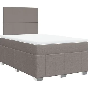 Boxspring met matras stof taupe 120×190 cm