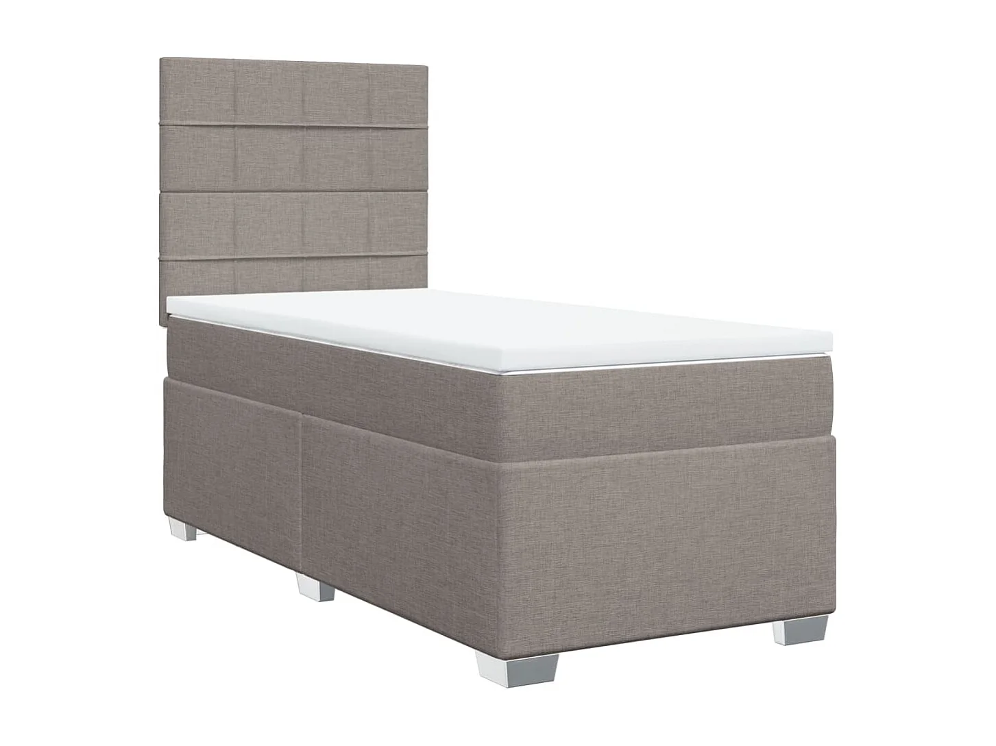 Boxspring met matras stof taupe 90x190 cm