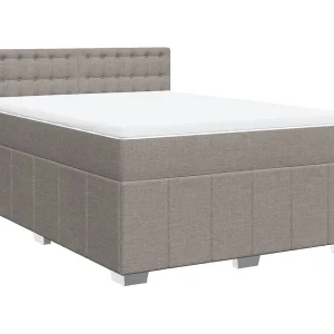 Boxspring met matras stof taupe 140×200 cm Boxspring met matras stof taupe 140×200 cm