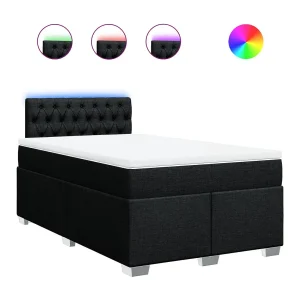 Boxspring met matras stof zwart 120×190 cm Boxspring met matras stof zwart 120×190 cm