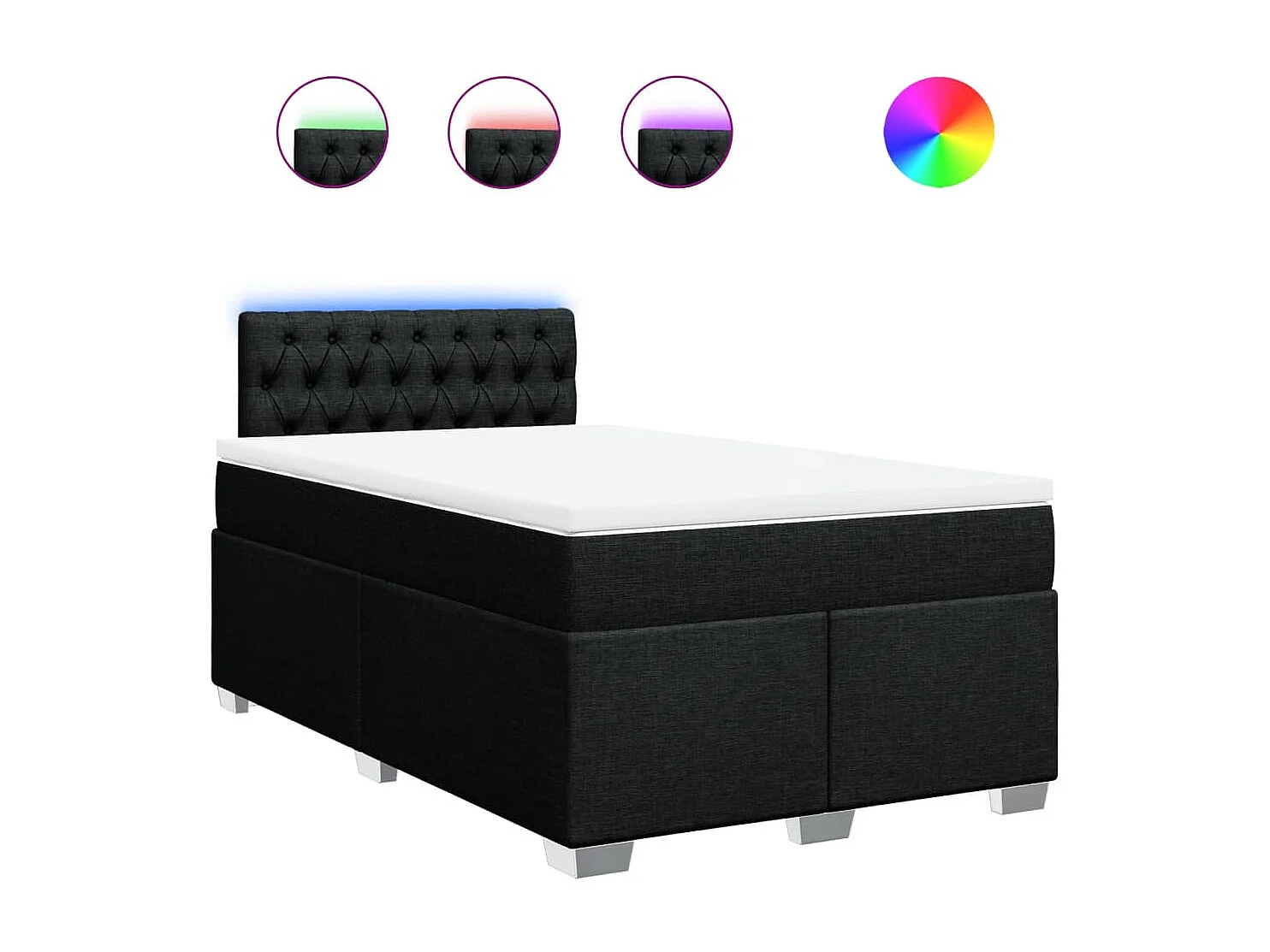 Boxspring met matras stof zwart 120x190 cm