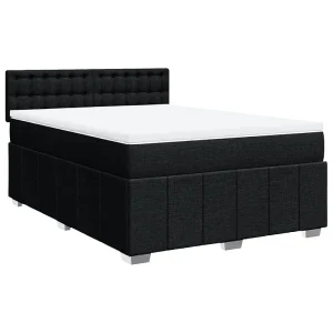 Boxspring met matras stof zwart 160×200 cm Boxspring met matras stof zwart 160×200 cm