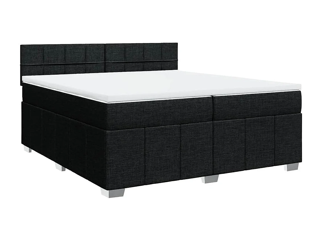 Boxspring met matras stof zwart 200x200 cm