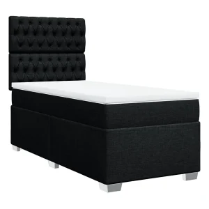 Boxspring met matras stof zwart 100×200 cm Boxspring met matras stof zwart 100×200 cm