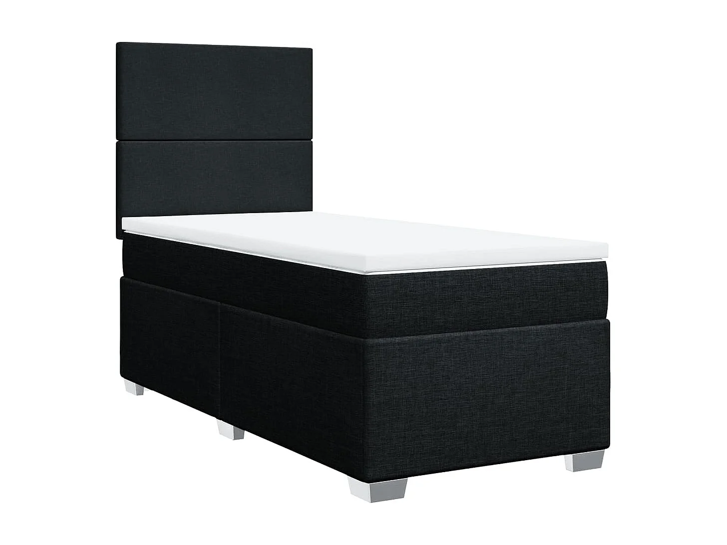 Boxspring met matras stof zwart 90x200 cm