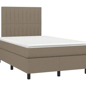Boxspring met matras stof taupe 120×190 cm Boxspring met matras stof taupe 120×190 cm