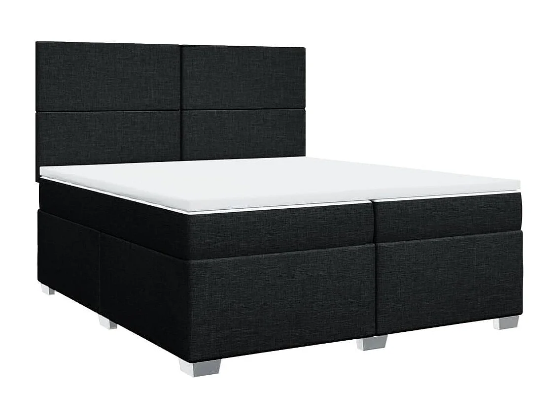 Boxspring met matras stof zwart 200x200 cm
