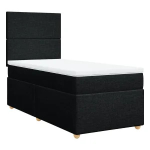 Boxspring met matras stof zwart 80×200 cm Boxspring met matras stof zwart 80×200 cm