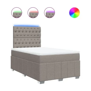 Boxspring met matras stof taupe 120×190 cm Boxspring met matras stof taupe 120×190 cm