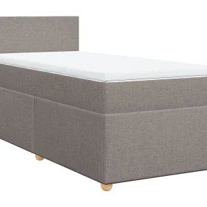 Boxspring met matras stof taupe 80×200 cm Boxspring met matras stof taupe 80×200 cm