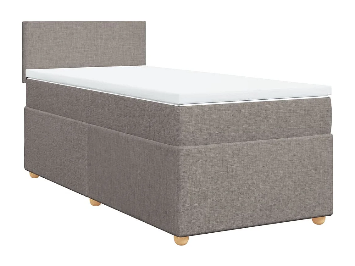 Boxspring met matras stof taupe 80x200 cm