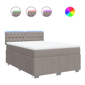 Boxspring met matras stof taupe 140×200 cm Boxspring met matras stof taupe 140×200 cm