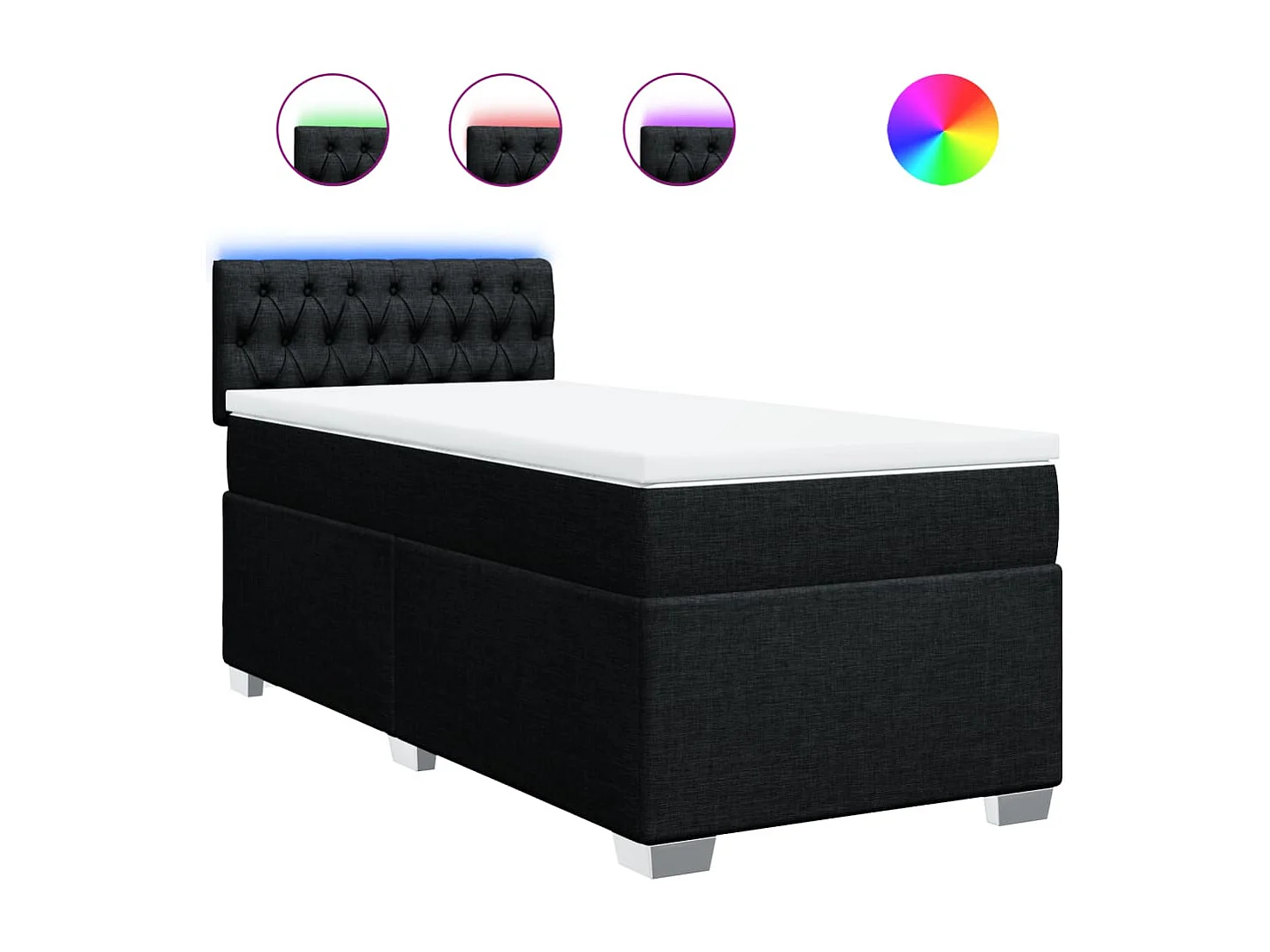 Boxspring met matras stof zwart 100x200 cm
