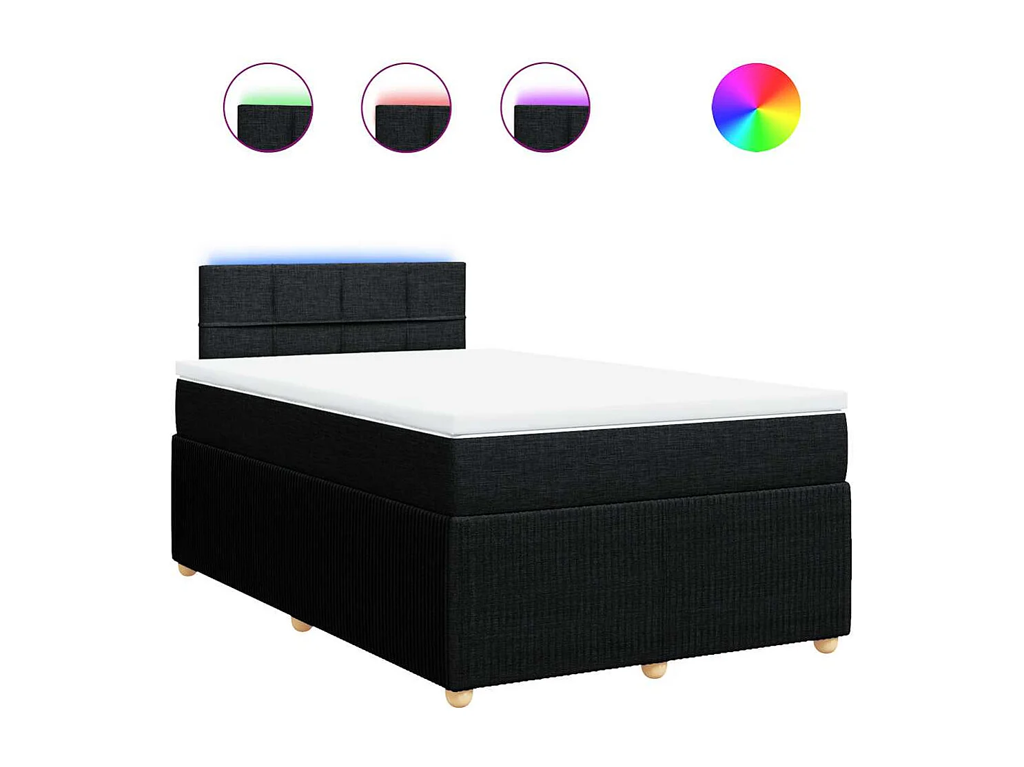 Boxspring met matras stof zwart 120x190 cm
