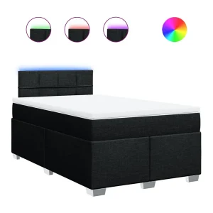 Boxspring met matras stof zwart 120×190 cm Boxspring met matras stof zwart 120×190 cm