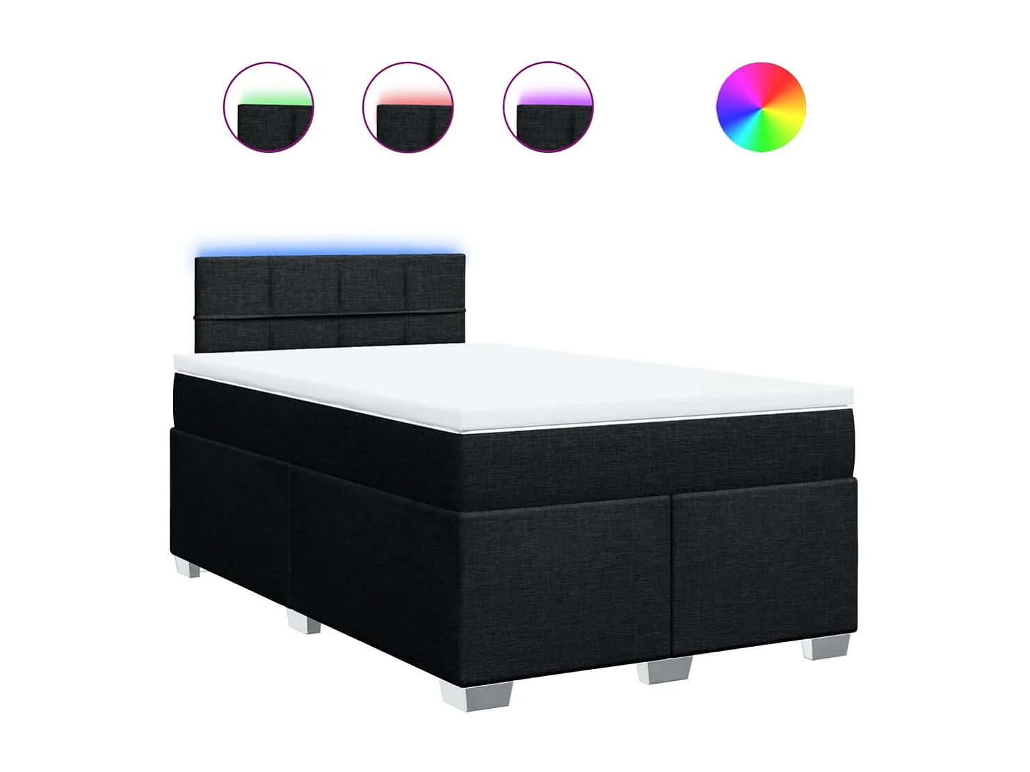 Boxspring met matras stof zwart 120x190 cm