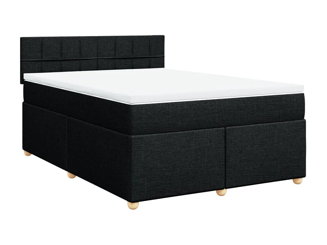 Boxspring met matras stof zwart 140x200 cm