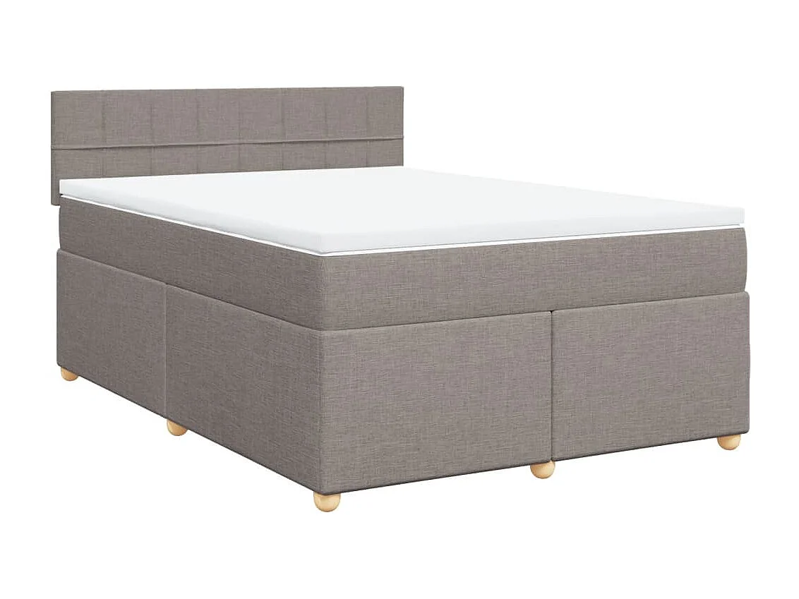 Boxspring met matras stof taupe 140x200 cm