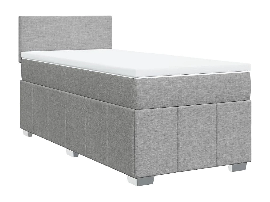 Boxspring met matras stof lichtgrijs 90x200 cm