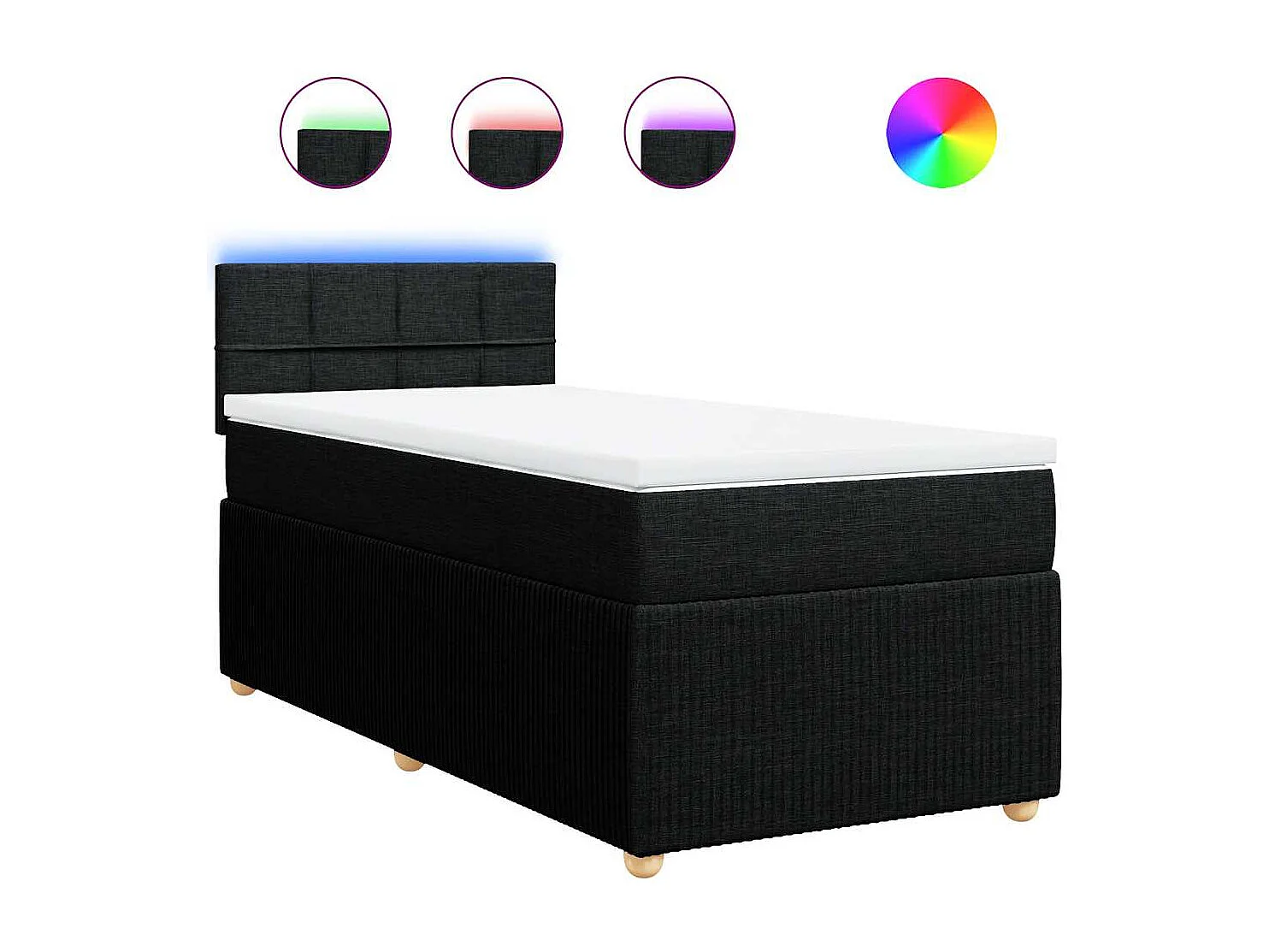 Boxspring met matras stof zwart 80x200 cm