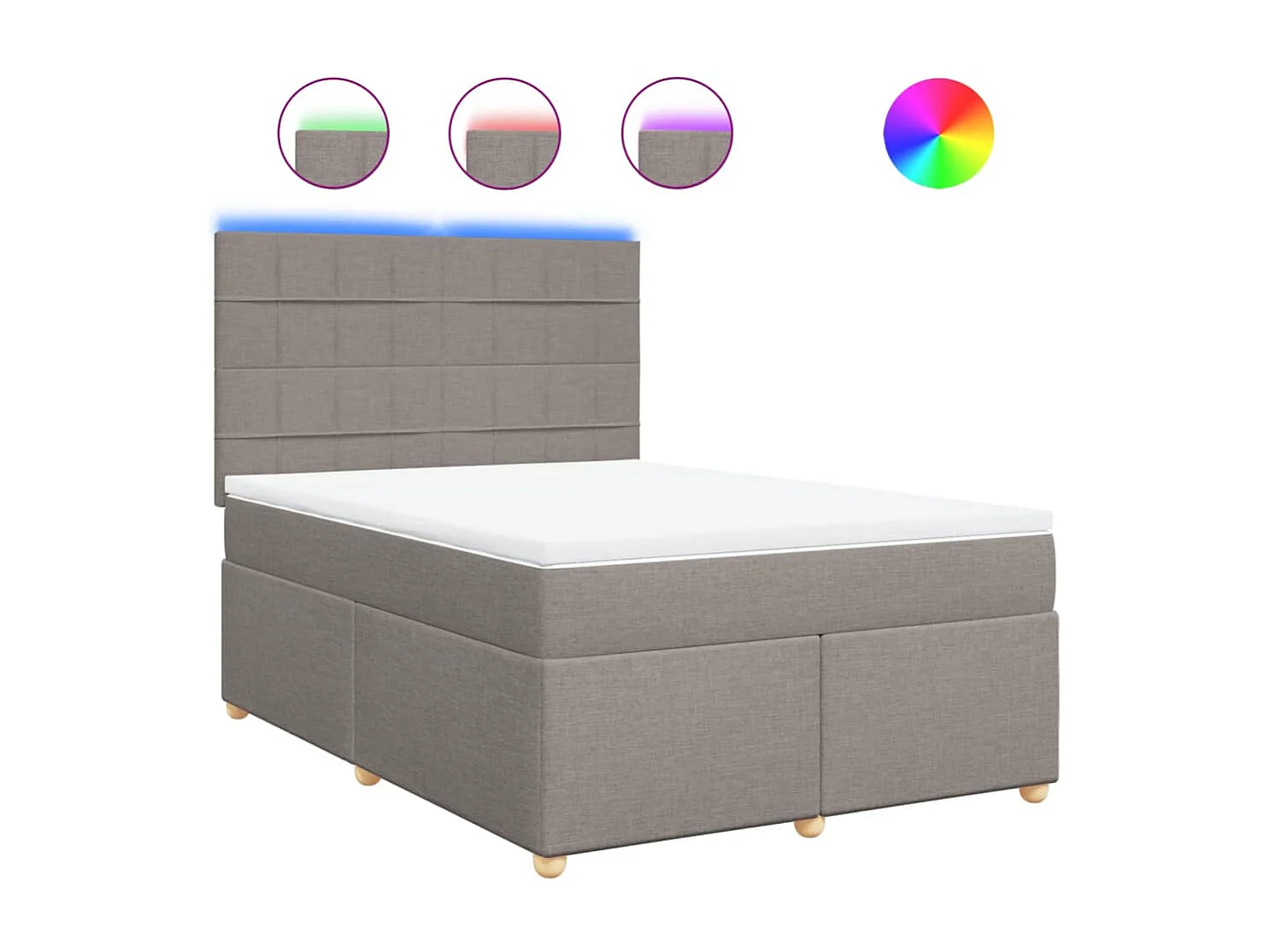 Boxspring met matras stof taupe 140x190 cm