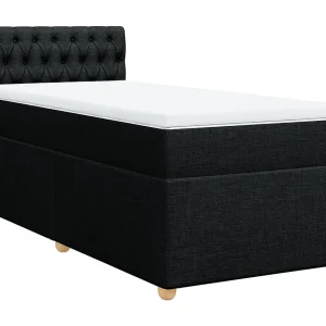 Boxspring met matras stof zwart 90×190 cm Boxspring met matras stof zwart 90×190 cm