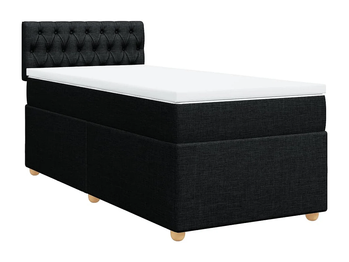 Boxspring met matras stof zwart 90x190 cm