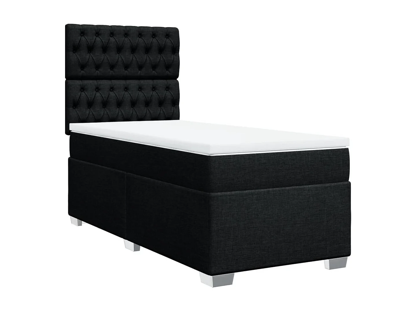 Boxspring met matras stof zwart 80x200 cm