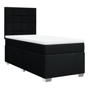 Boxspring met matras stof zwart 90×190 cm Boxspring met matras stof zwart 90×190 cm