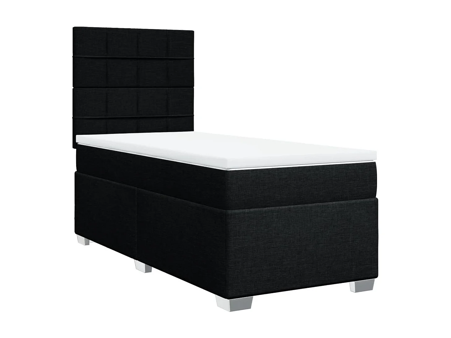 Boxspring met matras stof zwart 90x190 cm