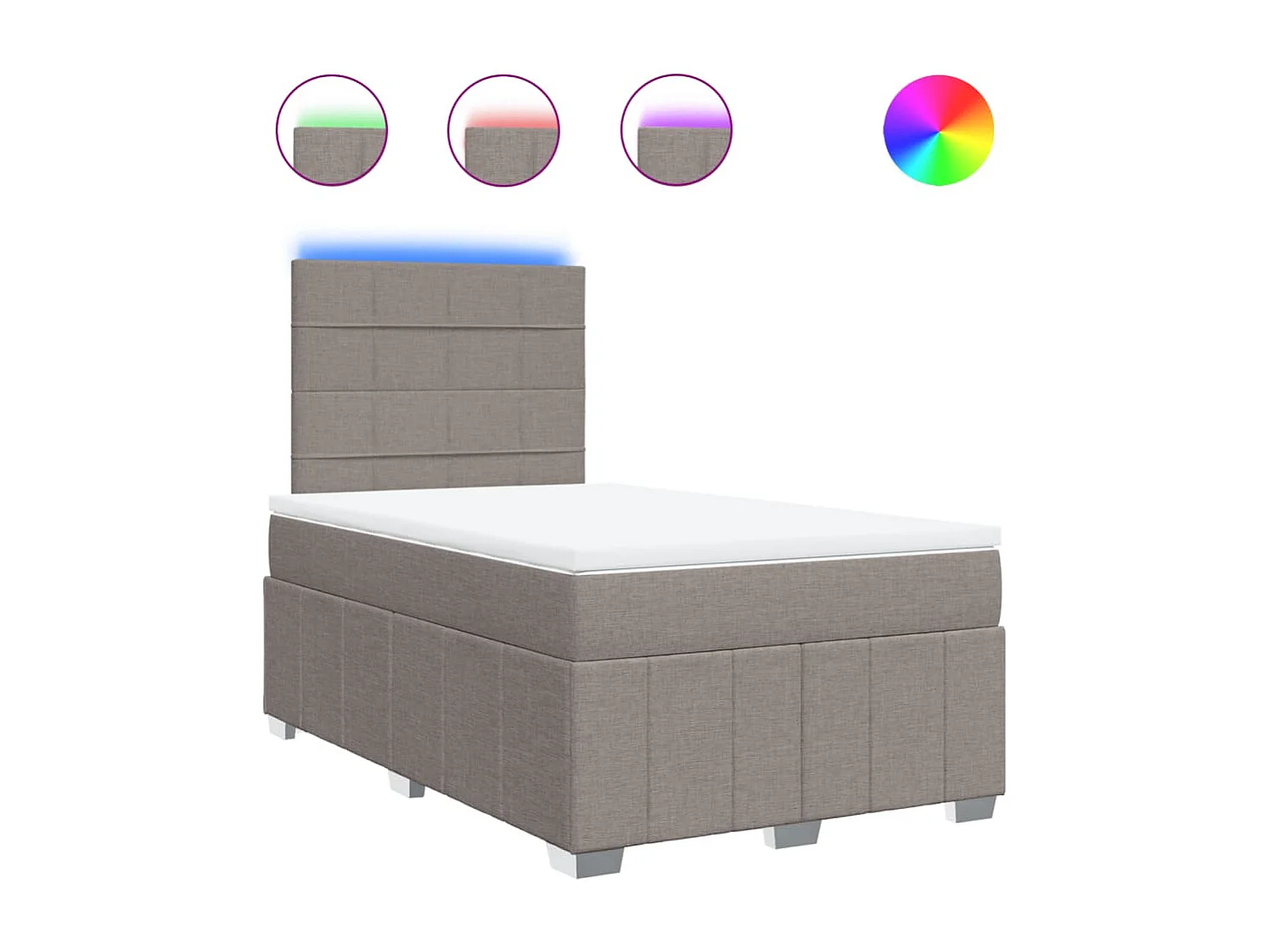 Boxspring met matras stof taupe 120x190 cm