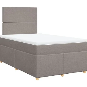 Boxspring met matras stof taupe 120×200 cm