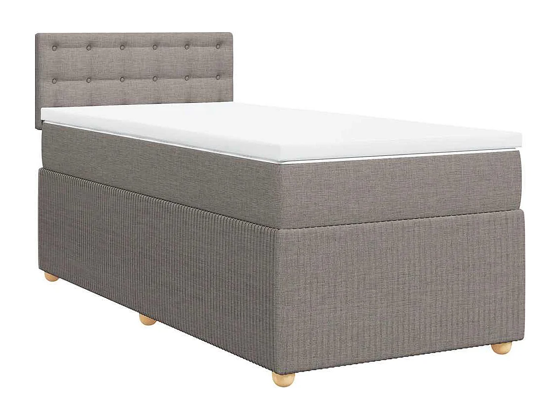 Boxspring met matras stof taupe 90x190 cm