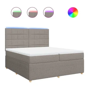 Boxspring met matras stof taupe 200×200 cm