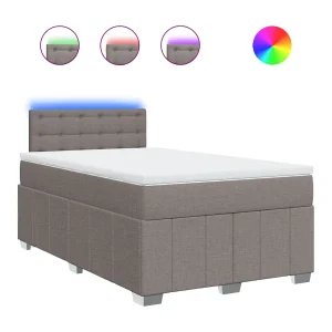 Boxspring met matras stof taupe 120×190 cm Boxspring met matras stof taupe 120×190 cm