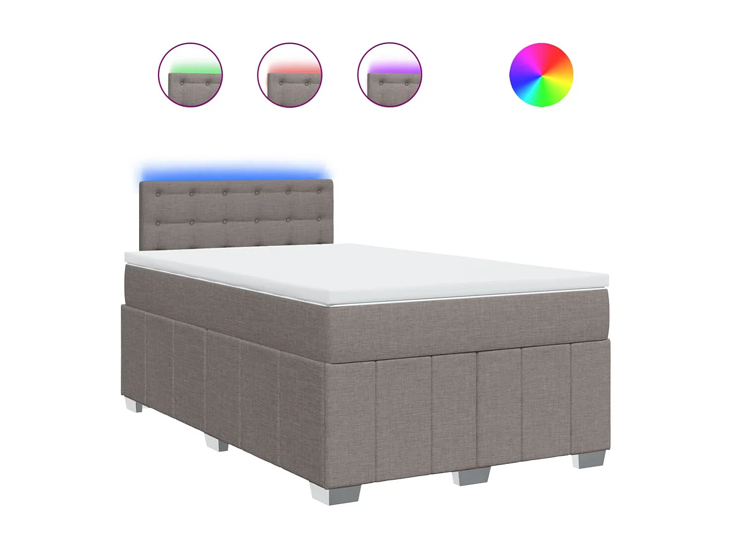 Boxspring met matras stof taupe 120x190 cm