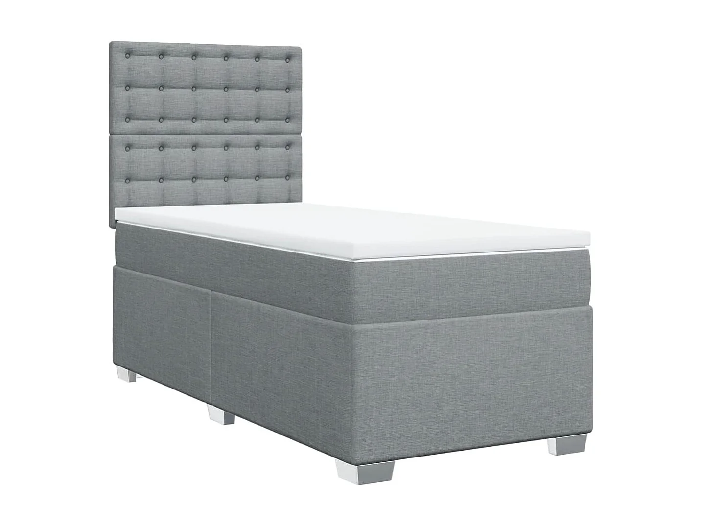 Boxspring met matras stof lichtgrijs 90x200 cm