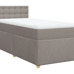 Boxspring met matras stof taupe 80×200 cm Boxspring met matras stof taupe 80×200 cm
