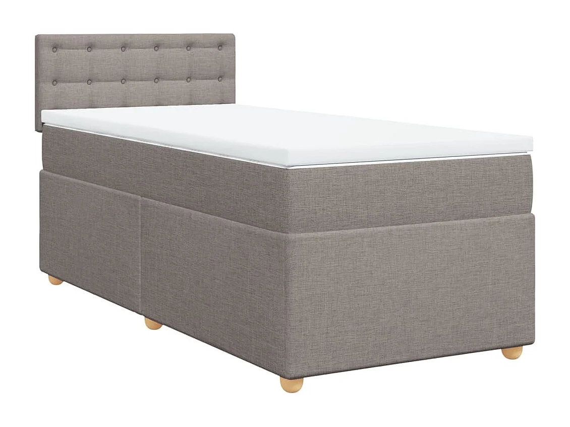 Boxspring met matras stof taupe 80x200 cm