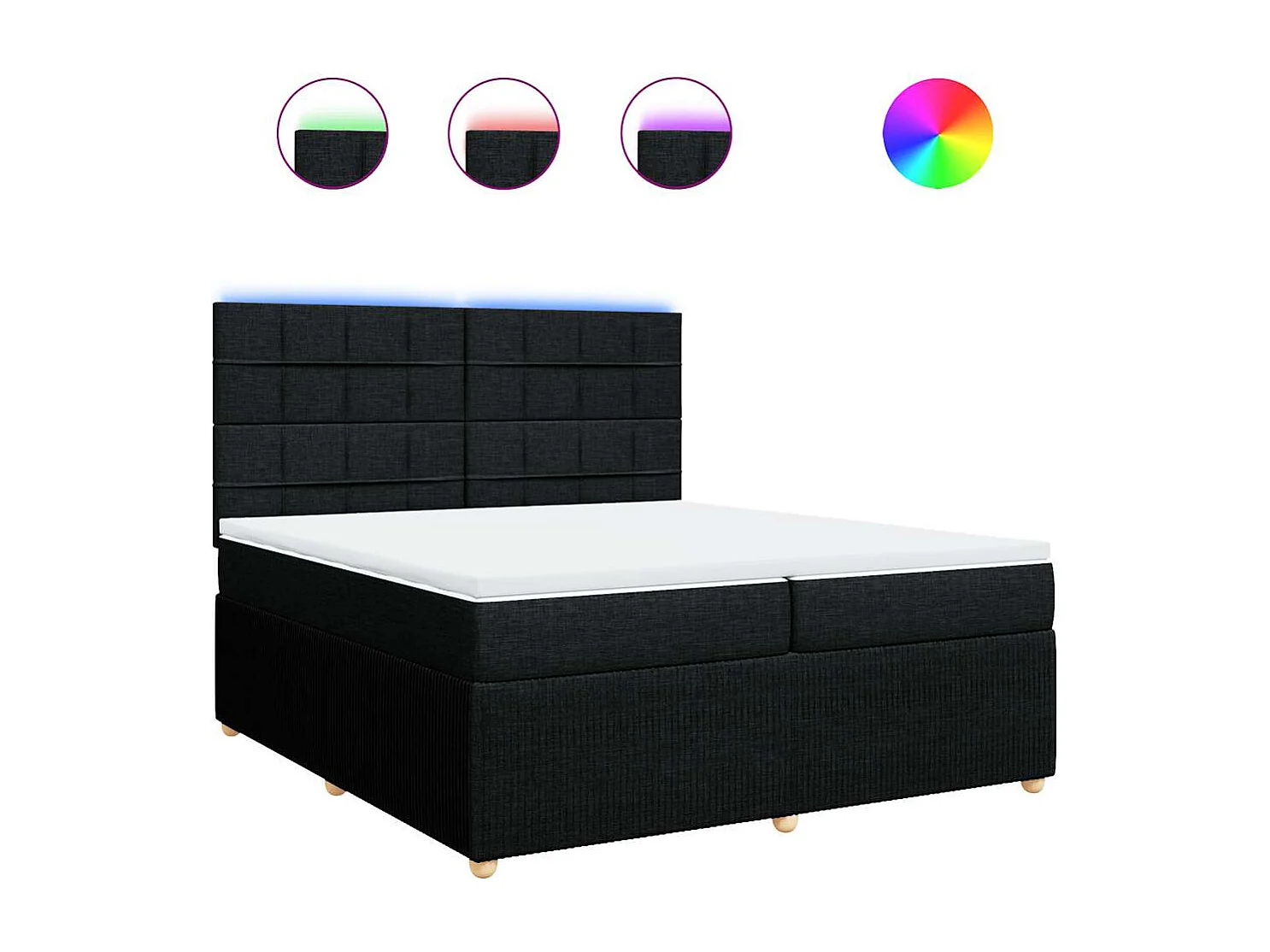 Boxspring met matras stof zwart 200x200 cm