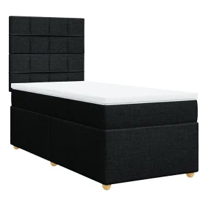 Boxspring met matras stof zwart 80×200 cm Boxspring met matras stof zwart 80×200 cm