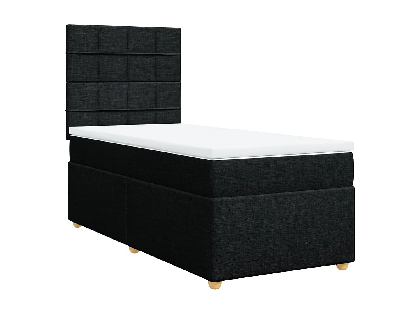 Boxspring met matras stof zwart 80x200 cm