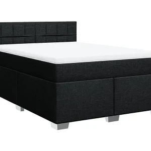 Boxspring met matras stof zwart 140×200 cm Boxspring met matras stof zwart 140×200 cm