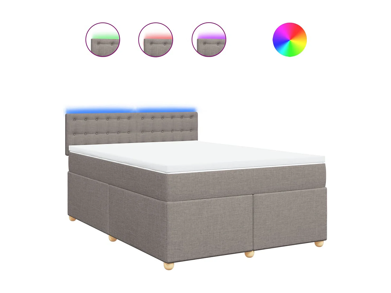 Boxspring met matras stof taupe 160x200 cm