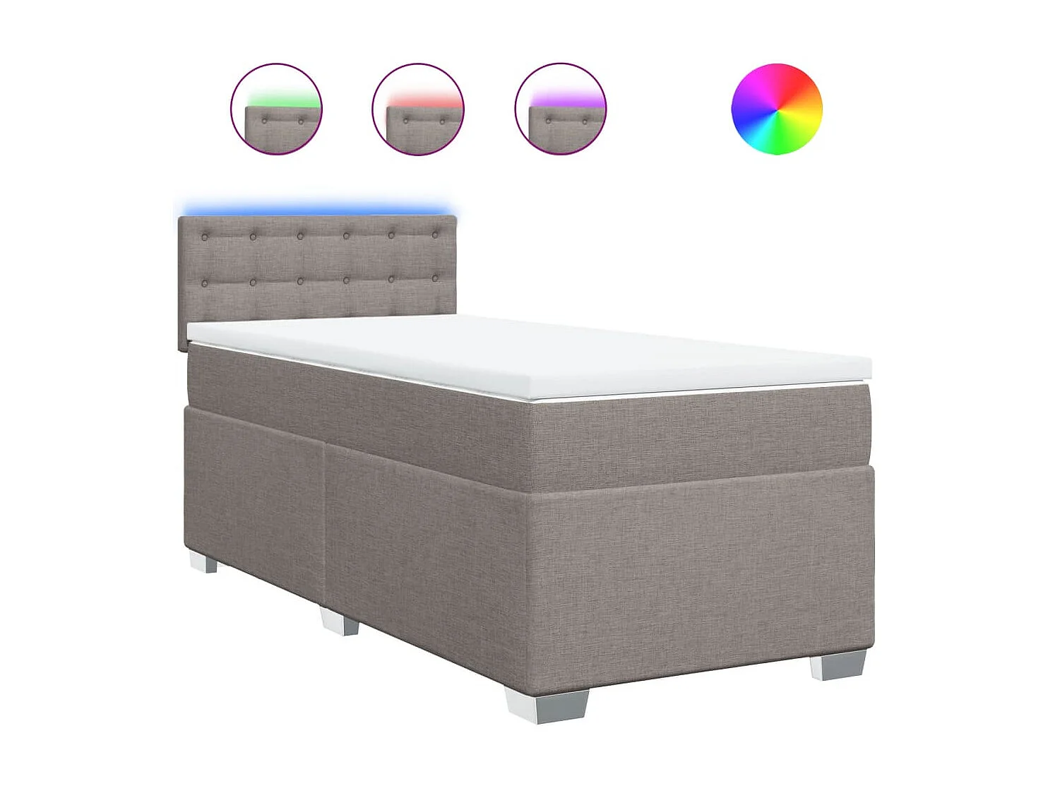 Boxspring met matras stof taupe 100x200 cm