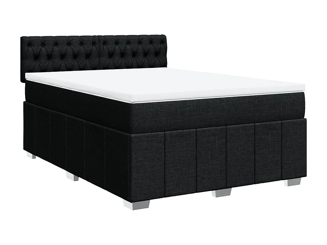 Boxspring met matras stof zwart 160x200 cm