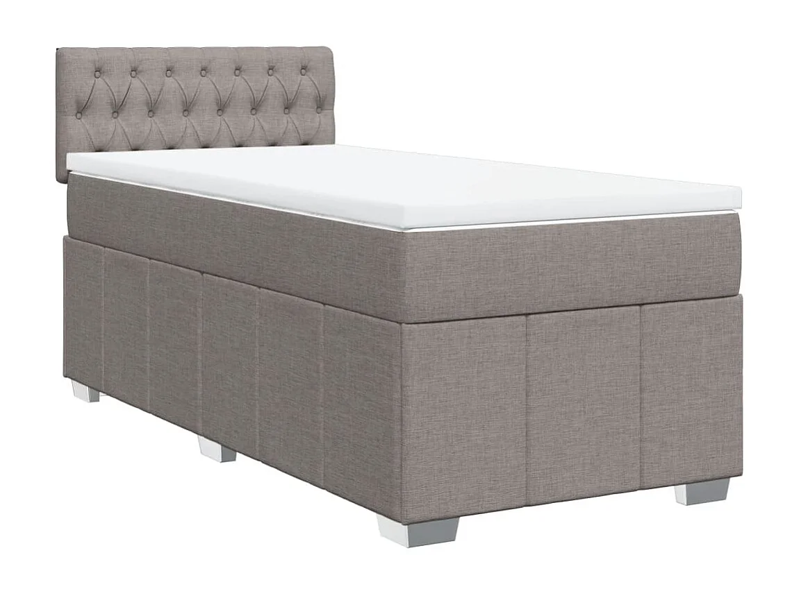 Boxspring met matras stof taupe 80x200 cm