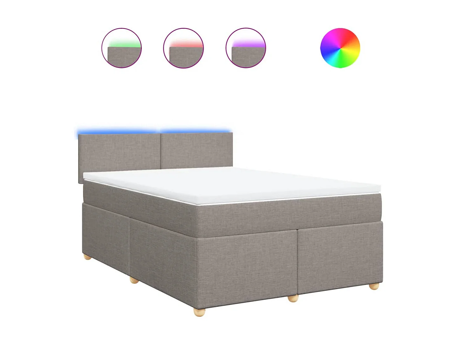 Boxspring met matras stof taupe 140x200 cm