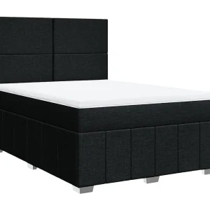 Boxspring met matras stof zwart 140×200 cm Boxspring met matras stof zwart 140×200 cm
